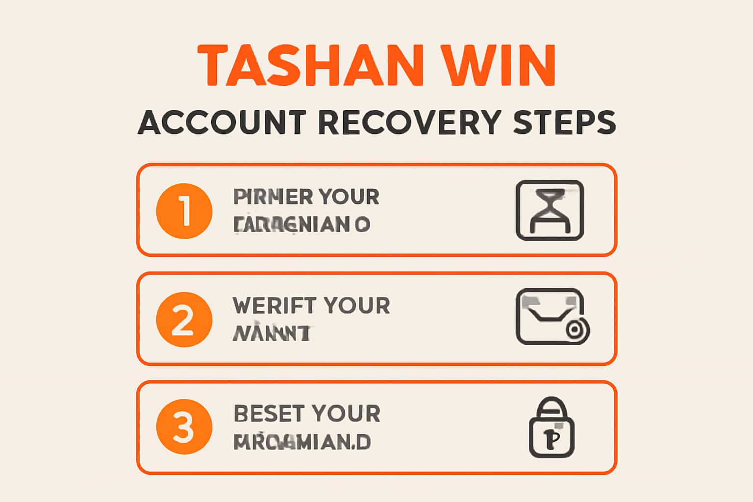 An informative visualization illustrating Tashan Win Account Recovery Steps.