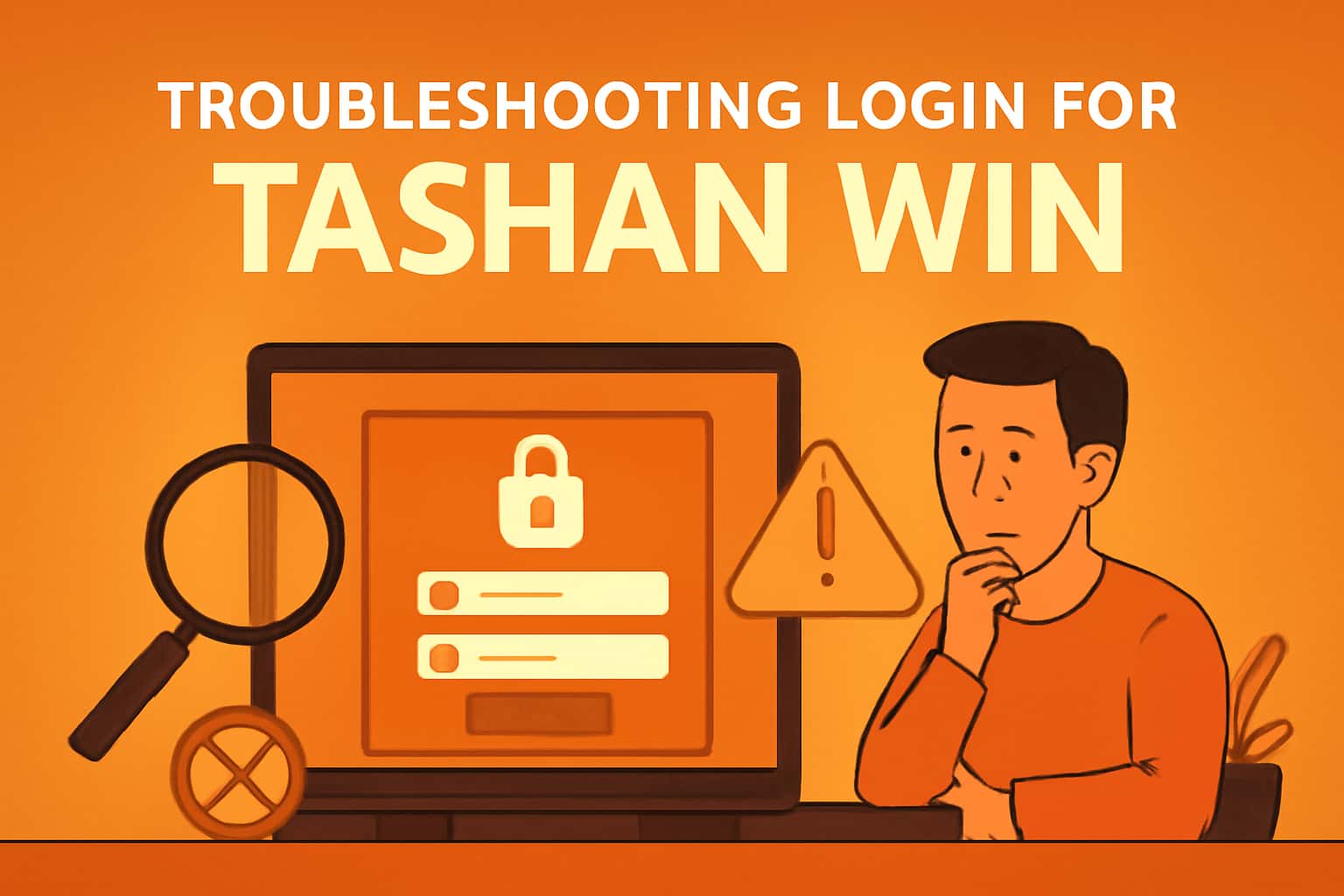 A visual representation of troubleshooting login issues for Tashan Win, showcasing relevant themes.