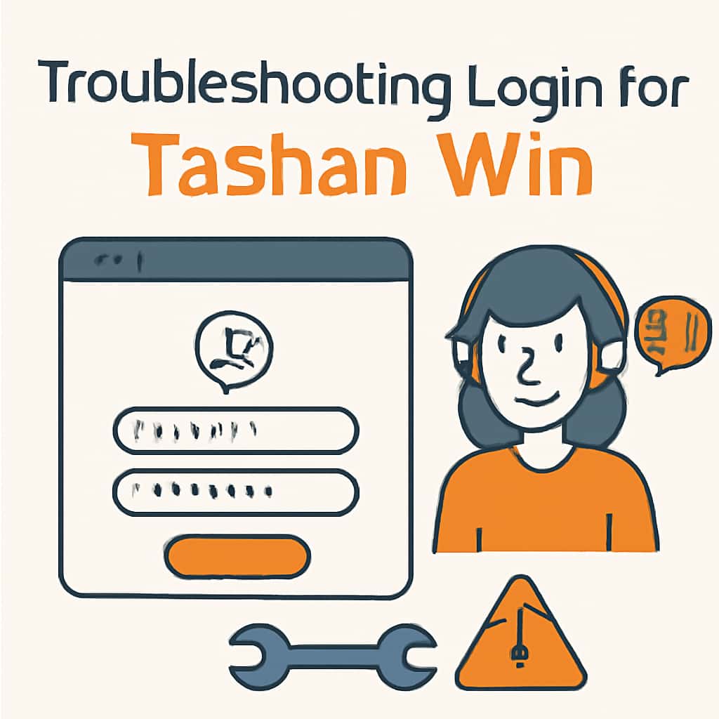 Illustration detailing Tashan Win login troubleshooting strategies.